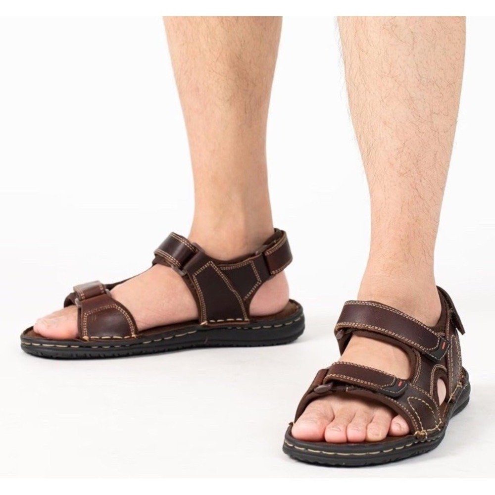 (B27/7)Holy Ark Men's Leather Comfortable Opentoe Outdoor Beach Sandals Size12